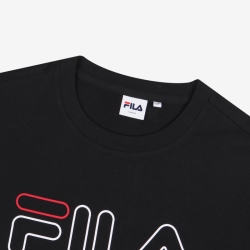 Fila 3d Logo - Miesten Poolopaita - Mustat | FI-10100